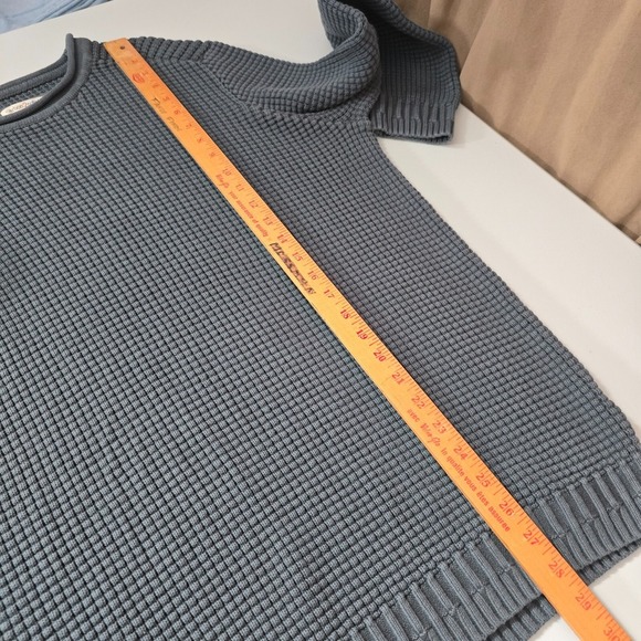 Carbon 2 Cobalt‎ Sweater Mens XL Green Waffle Knit Roll Neck Heavy Fisherman - Picture 10 of 11